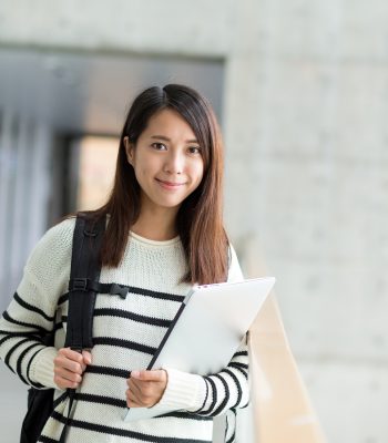 Young student in university
